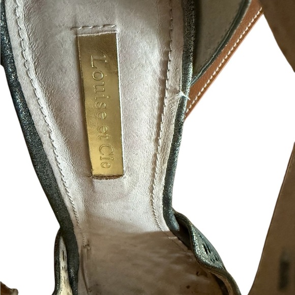 Louise et Cie Lo-Olivia 2 Leather Perforated Design Heel In Gunmetal Size 7 - Picture 7 of 8